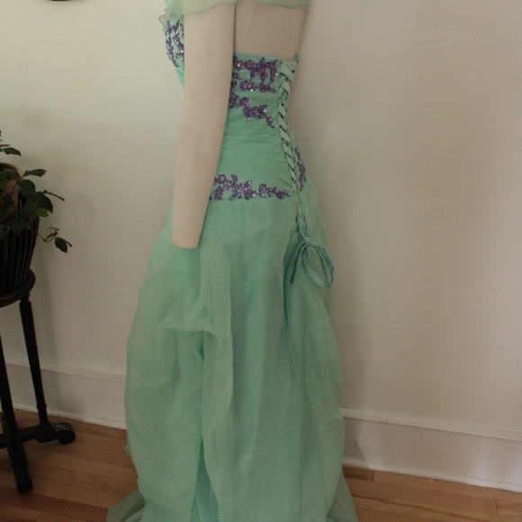 Magic Miss.Com Teal and Purple Prom Dress - Picture 5 of 6